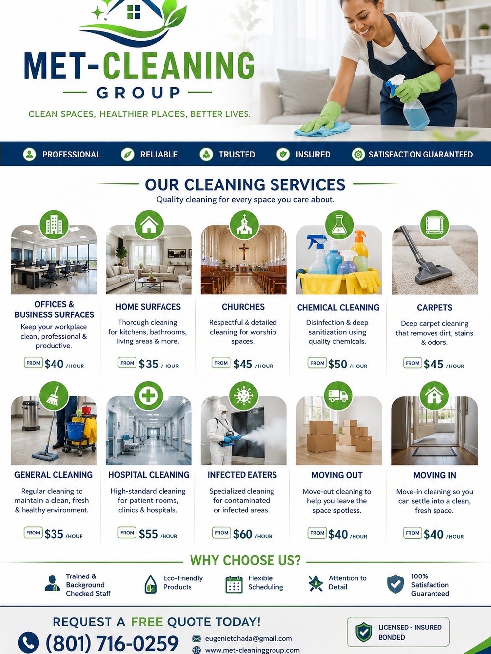 Professional Cleaning Services - White & Green